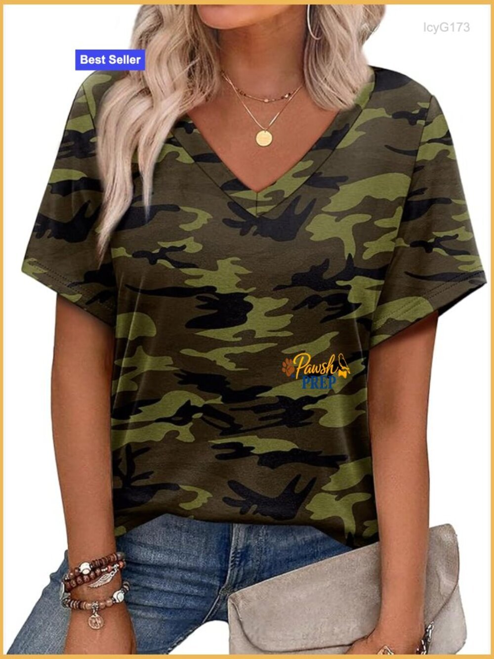 Women's V-Neck Short Sleeve T-Shirt, Soft Stretchy Blouse